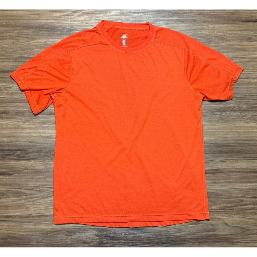 Stio Mens Divide Tech Tee Orange Short Sleeve Performance Shirt (2138) Sz L